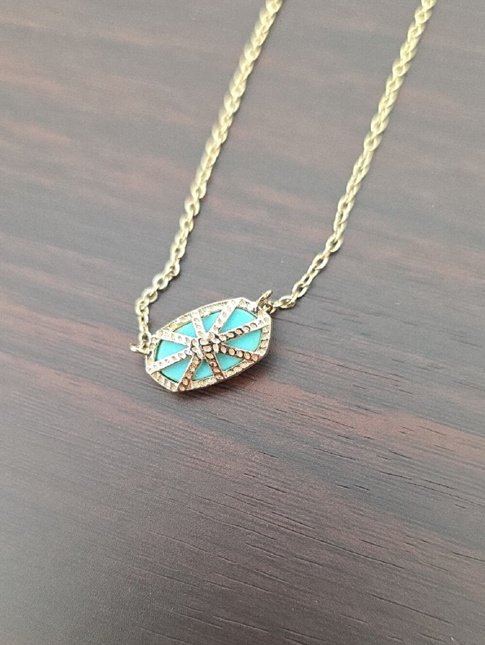Kendra Scott Dainty Elisa Necklace with Turquoise Stone - Picture 5 of 6